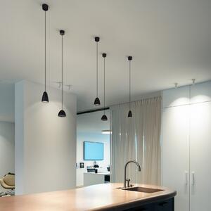 Wever & Ducré Lighting WEVER DUCRÉ Κρεμαστό φωτιστικό LED Cozy Zone 1.0, μαύρο, 2.700 K, Μαύρο, Σαλόνι / τραπεζαρία, Αλουμίνιο, σύγχρονο