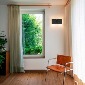 Wever & Ducré Lighting WEVER DUCRÉ Φωτιστικό τοίχου CG Square μαύρο Πλάτος 21 εκ. 2 φωτιστικά, Μαύρο, Σαλόνι / τραπεζαρία, Μέταλλο, σύγχρονο