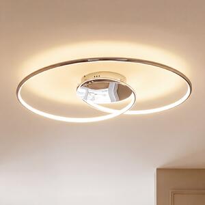 Lindby LED φωτιστικό οροφής Joline, Ø 74 cm, χρώμιο, μέταλλο, Μεταλλικό, Σαλόνι / τραπεζαρία, Μέταλλο, σύγχρονο