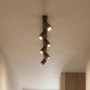 TK Lighting Spot οροφής Top, ρυθμιζόμενο, καφέ, έξι φλογών γραμμικό, ρυθμιζόμενος, Καφέ / Σκουριάς, Σαλόνι / τραπεζαρία, Μέταλλο, σύγχρονο, Οροφή πολλαπλής φλόγας