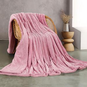Κουβέρτα Fleece Υπέρδιπλη Με Γουνάκι (220x240) Rythmos Jollein Ροζ