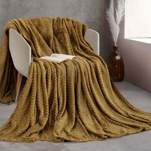 Κουβέρτα Fleece Υπέρδιπλη (220x240) Rythmos Harmonie Χρυσο