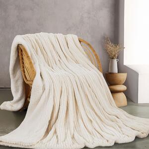 Κουβέρτα Fleece Υπέρδιπλη Με Γουνάκι (220x240) Rythmos Jollein Εκρου
