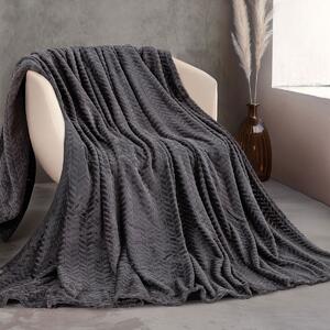 Κουβέρτα Fleece Υπέρδιπλη (220x240) Rythmos Harmonie Ανθρακι