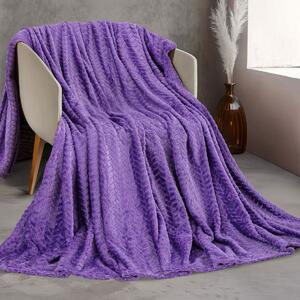 Κουβέρτα Fleece Υπέρδιπλη (220x240) Rythmos Harmonie Μοβ