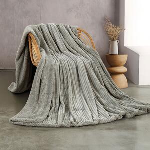 Κουβέρτα Fleece Υπέρδιπλη Με Γουνάκι (220x240) Rythmos Jollein Γκρι