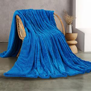 Κουβέρτα Fleece Υπέρδιπλη Με Γουνάκι (220x240) Rythmos Jollein Μπλε