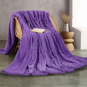 Κουβέρτα Fleece Υπέρδιπλη Με Γουνάκι (220x240) Rythmos Jollein Μωβ