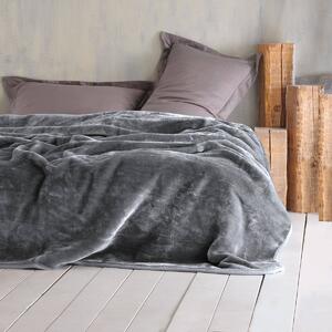 Κουβέρτα Βελουτέ Υπέρδιπλη (220x240) Rythmos Velour Γκρι Σκουρο