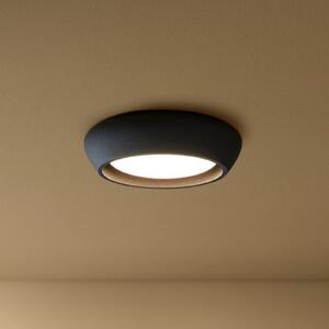 Beacon Lighting Φωτιστικό οροφής Fjord, μαύρο, γύψος, Ø 28 cm, GX53, ρυθμιζόμενος, Μαύρο, Σαλόνι / τραπεζαρία, Γύψος / πηλός
