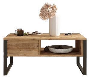 Τραπέζι σαλονιού Honora pakoworld oak-μαύρο 100x60x44,5εκ