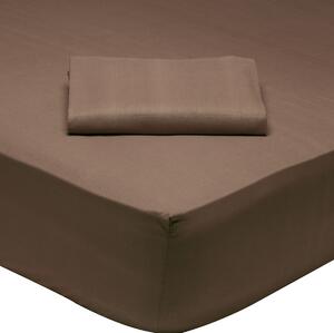 Σεντόνι King Size Με Λάστιχο (180x200+35) Das Home Best Line 1004 Καφε