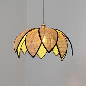 OSRAM Κρεμαστή λάμπα Decor Rattan Lotus, Ø 48 cm, μπεζ, E27, ρυθμιζόμενος, Μπεζ, Σαλόνι / τραπεζαρία, Ξύλο, Μεσογειακός