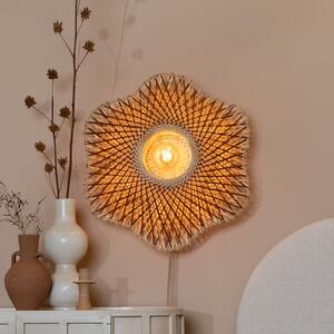 Good & Mojo GOOD MOJO Φωτιστικό τοίχου Madura, Ø 60 cm, φυσικό/καφέ, βύσμα, Ξύλου, Σαλόνι / τραπεζαρία, Μπαμπού, σχεδιασμός