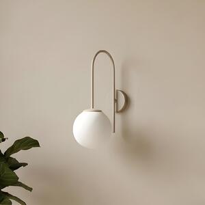 Luminex Φωτιστικό τοίχου Cambridge, μπεζ, ύψος 34 cm, μέταλλο/γυαλί, E14, ρυθμιζόμενος, Μπεζ, Σαλόνι / τραπεζαρία, Μέταλλο, σύγχρονο, Σφαίρα