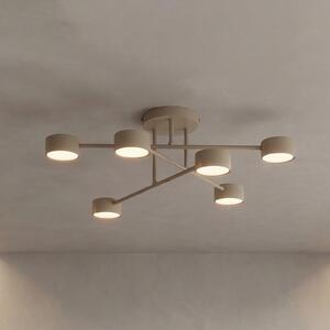EMIBIG LIGHTING Φωτιστικό οροφής HALO, μπεζ, Ø 60 εκ., 6 λάμπες, μέταλλο, GX53, ρυθμιζόμενος, Μπεζ, Σαλόνι / τραπεζαρία, Μέταλλο, σύγχρονο, Ημικυκλική οροφή με απόσταση