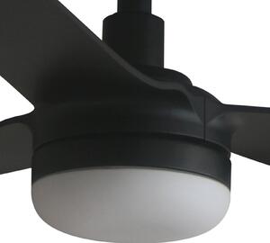 FARO BARCELONA Ανεμιστήρας οροφής LED Punt M, μαύρος, DC, αθόρυβος, 130 εκ., CCT, ρυθμιζόμενος, Μαύρο, Σαλόνι / τραπεζαρία, Μέταλλο, σύγχρονο