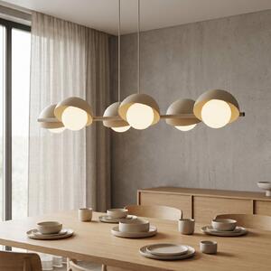 EMIBIG LIGHTING Κρεμαστό φωτιστικό BOOM, μπεζ, μήκος 88 εκ., 6 λαμπτήρες, μέταλλο/γυαλί, ρυθμιζόμενος, Μπεζ, Σαλόνι / τραπεζαρία, Μέταλλο, σύγχρονο