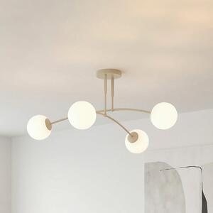 EMIBIG LIGHTING Φωτιστικό οροφής Pregos, μπεζ, Ø 60 εκ., 4 λάμπες, μέταλλο/γυαλί, ρυθμιζόμενος, Μπεζ, Σαλόνι / τραπεζαρία, Γυαλί, σύγχρονο, Σφαίρα