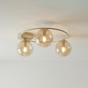 EMIBIG LIGHTING Φωτιστικό οροφής Sopra, μπεζ, Ø 47 εκ., 3 λάμπες, γυαλί/μέταλλο E14, ρυθμιζόμενος, Μπεζ, Σαλόνι / τραπεζαρία, Γυαλί, σύγχρονο, Σφαίρα