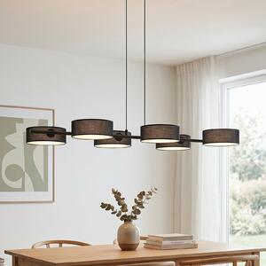 EMIBIG LIGHTING Κρεμαστό φωτιστικό DRUMZ, μαύρο, μήκος 100 εκ., 6 λάμπες, ύφασμα, E14, ρυθμιζόμενος, Μαύρο, Σαλόνι / τραπεζαρία, Ύφασμα / Κλωστοϋφαντουργία, σύγχρονο