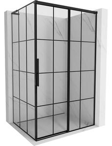 Mexen Rox L καμπίνα ντους συρόμενη δεξιά 90 x 75 cm, μαύρο καρό, μαύρο