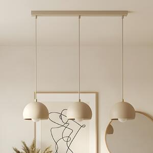 Luminex Κρεμαστό φωτιστικό Sool, μπεζ, μήκος 65 cm, 3 λάμπες, μέταλλο, E27, ρυθμιζόμενος, Μπεζ, Σαλόνι / τραπεζαρία, Μέταλλο