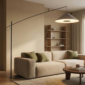 Nowodvorski Lighting Λάμπα Poise, γκρι σκιά, χάλυβας, ύφασμα, έκταση 260 cm, Γκρι, Σαλόνι / τραπεζαρία, Μέταλλο, σύγχρονο, Μόνιμη σκιά