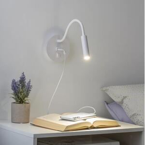 Brilagi - LED Εύκαμπτο φωτιστικό τοίχου με θύρα USB MAYA LED/3W/230V λευκό