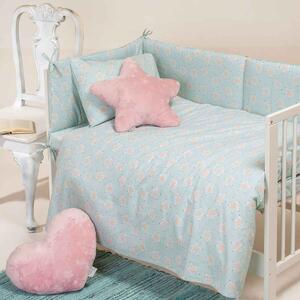 Σεντόνι Λίκνου Επίπεδο (85x110) Melinen Baby Line Mini Stars Aqua