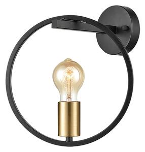 Απλίκα Τοίχου Homelighting Hoop 77-8175 Black/Brass