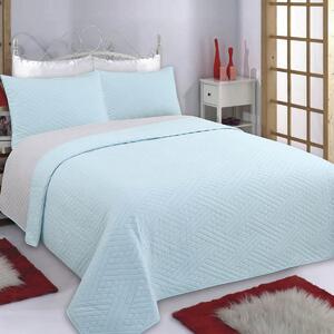 Κουβερλί King Size (Σετ 240x260) 2 Όψεων Silk Fashion Diamond Sky Blue/Grey