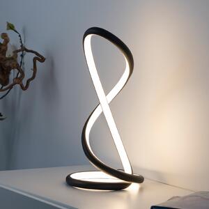 Paul Neuhaus LED επιτραπέζια λάμπα Twist, μαύρη, ύψος 42 cm, ρυθμιζόμενος, Μαύρο, υπνοδωμάτιο, Αλουμίνιο, σύγχρονο