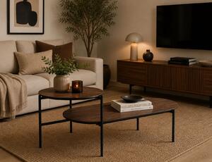 Tραπεζάκι Kemi Atmosphera με διαστάσεις 118x43.2x48cm - ΜDF & Μέταλλο - Aπόχρωση Καφέ