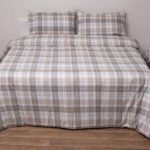 Φανελένια Σεντόνια Υπέρδιπλα (Σετ) Viopros Flannels 2551 Μπεζ ΜΕ ΛΑΣΤΙΧΟ 160x200+25