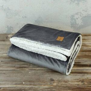 Βελουτέ Κουβέρτα Καναπέ (130x170) Nima Living Nuan AW2021 DARK GREY