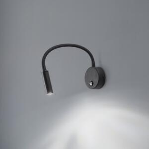 TK Lighting Φωτιστικό τοίχου Lagos, 45 cm, μαύρο, λάμπα ανάγνωσης, ρυθμιζόμενο, G9, Μαύρο, υπνοδωμάτιο, Μέταλλο, σύγχρονο, Πρίζα τοίχου κάτω