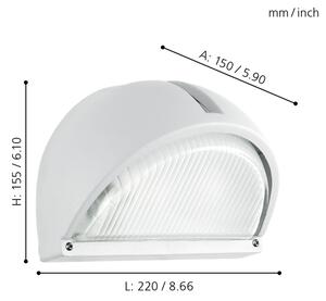 EGLO 89768 - Φως τοίχου εξωτερικού χώρου ONJA 1xE27/60W λευκό IP44