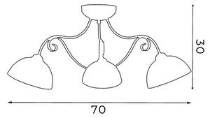 Φως οροφής ANTICA 3xE27/60W/230V