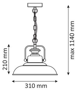 Πολύφωτο με αλυσίδα ICELAND 1xE27/20W/230V