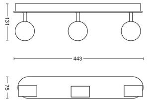 Philips 50563/11/P0-LED Φωτιστικό dimming MYLIVING WORCHESTER 3xLED/4,5W/230V