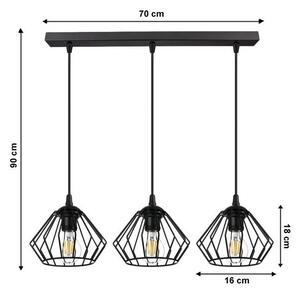 Κρεμαστό φωτιστικό οροφής CEED 3xE27/60W/230V μαύρο