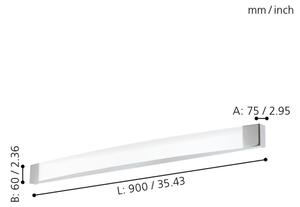 Eglo 98193 - Φως τοίχου μπάνιου LED SIDERNO LED/24W/230V IP44