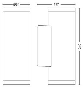 Philips 17463/30/P7 - LED RGBW Φωτιστικό εξωτερικού χώρου Hue APPEAR 2xLED/8W/230V IP44