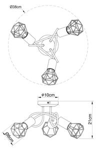 Globo 54802S-3D - Συνδεδεμένο πολύφωτο XARA 3xE14/40W/230V