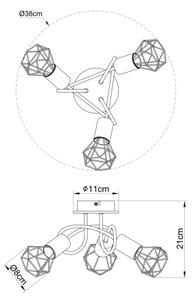 Globo 54802S-3DH - Σταθερό πολύφωτο XARA 3xE14/40W/230V