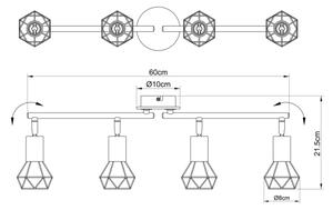 Globo 54802S-4H - Φωτιστικό σποτ XARA 4xE14/40W/230V