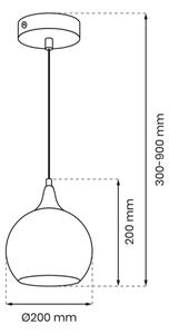 Κρεμαστό φωτιστικό οροφής μπάλα MONTE 1xE27/60W/230V δ. 20 cm ματ χρώμιο