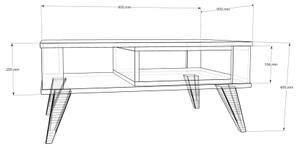 Τραπεζάκι σαλονιού IONIS 40x90 cm καφέ/λευκό