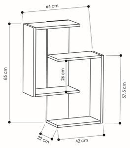 Ράφι τοίχου PARANOID 85x64 cm καφέ/ανθρακί